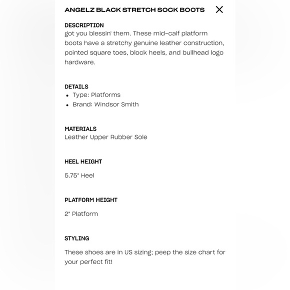 Windsor Smith AngelZ Elegant Black Platform Boots size 7 - Picture 12 of 15